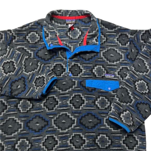 Patagonia Synchilla Vintage 2012 Snap-T Aztec Geometric Fleece Sweater Jacket M - Picture 3 of 5